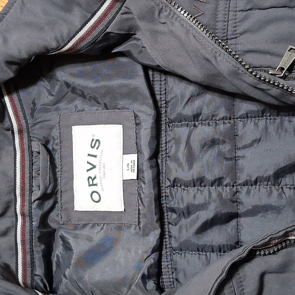 ORVIS VEST Mens LARGE GREY Casual Outdoors Work Hiking Used Full Zip Camping - Picture 3 of 5